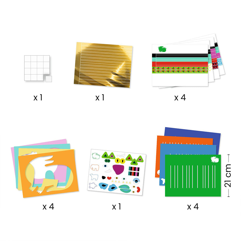 DJECODjeco Δημιουργώ Υφαίνοντας Με Χάρτινες Λωρίδες Και Αυτοκόλλητα Ζωάκιαpapell.gr