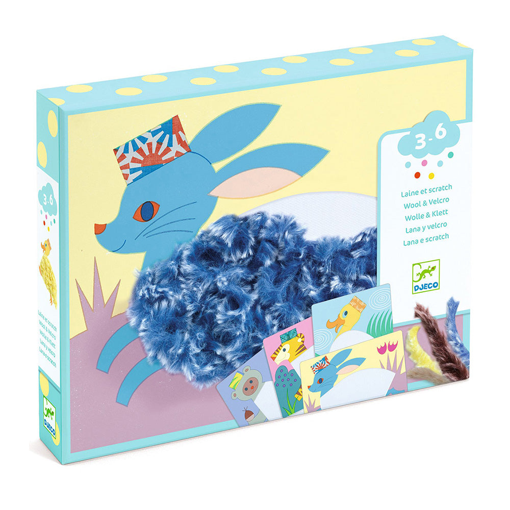 Djeco Δημιουργώ Εικόνες με Πούπουλα και Βέλκρο Ζωάκια με Καπέλο