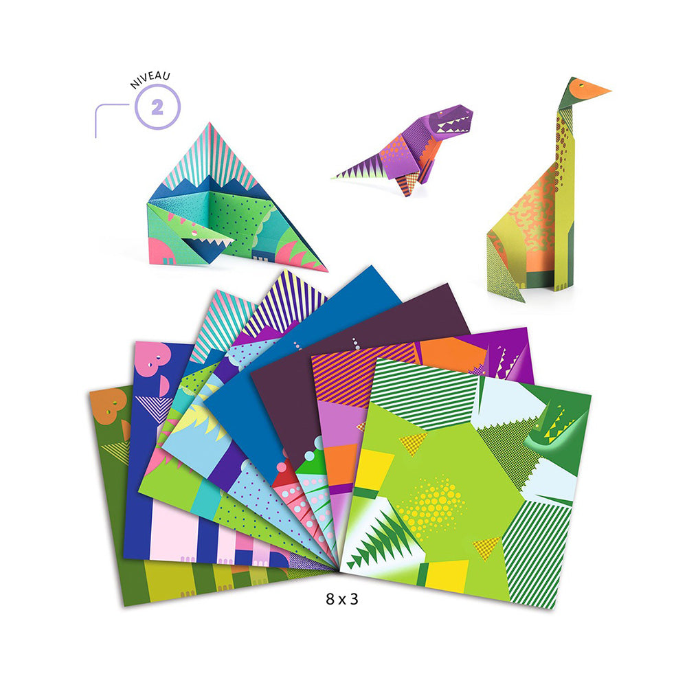 Djeco Κατασκευή Origami Δεινόσαυροι – 24 Φύλλα
