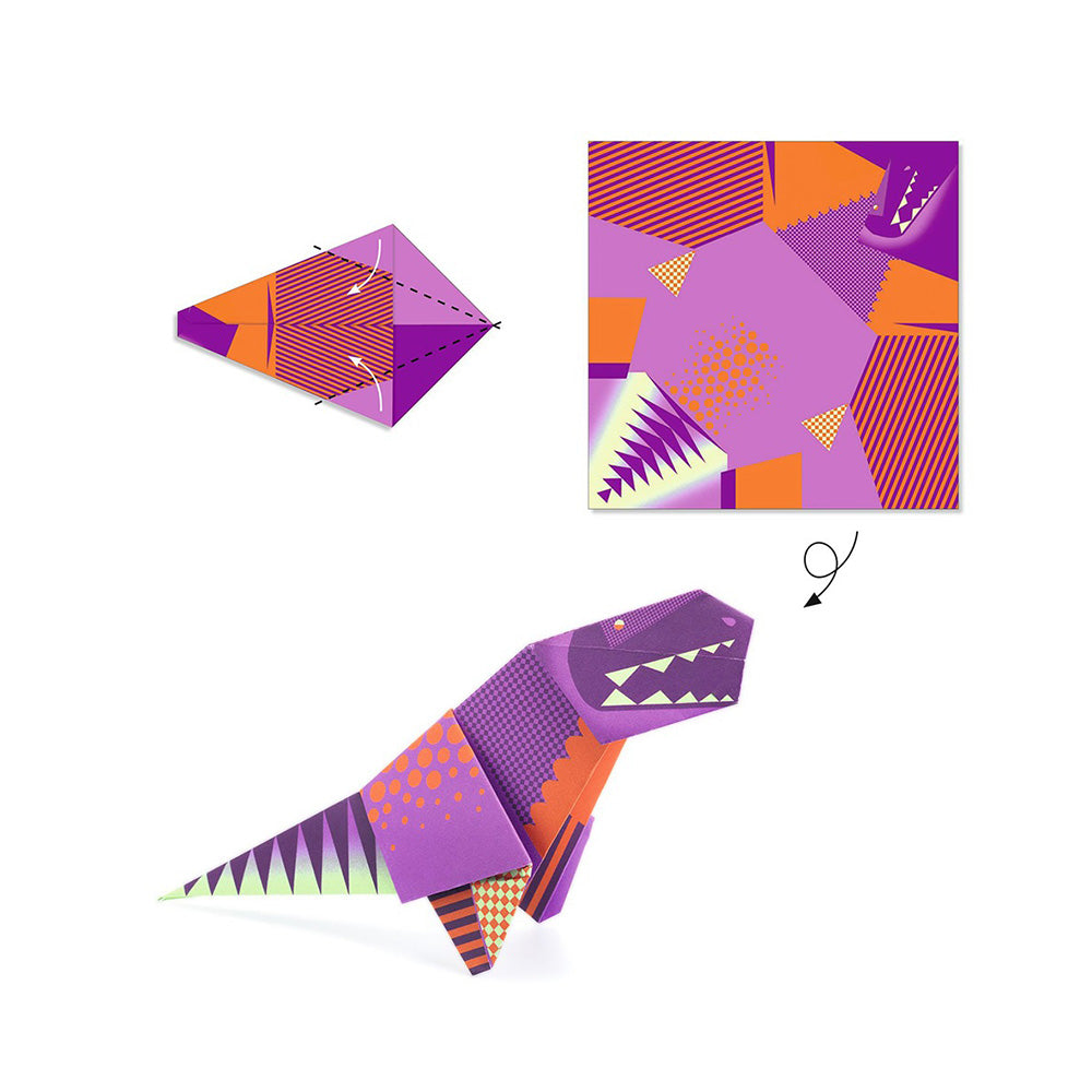 Djeco Κατασκευή Origami Δεινόσαυροι – 24 Φύλλα