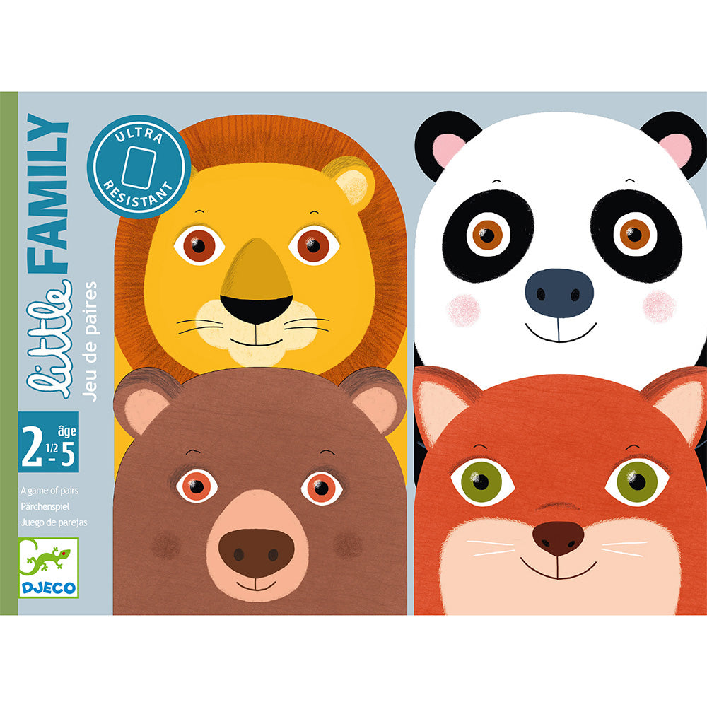 Djeco Little Family Επιτραπέζιο Παιχνίδι Αντιστοίχισης με 30 Κάρτες Ζώων για 2–4 Παίκτες