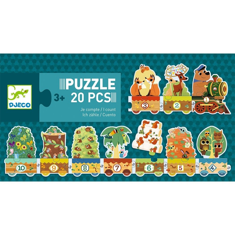 Djeco Puzzle Μαθαίνω να Μετράω Ζωάκια 20 Τμχ