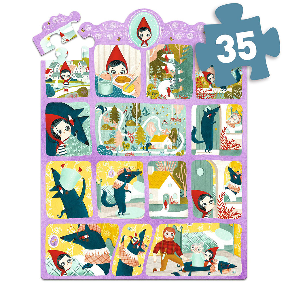 DJECODjeco Puzzle Παραμύθι Με 35 κομμάτια Κοκκινοσκουφίτσαpapell.gr