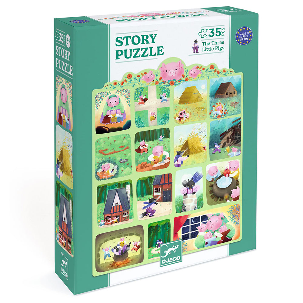 DJECODjeco Puzzle Παραμύθι Με 35 Κομμάτια Τα τρία γουρουνάκιαpapell.gr