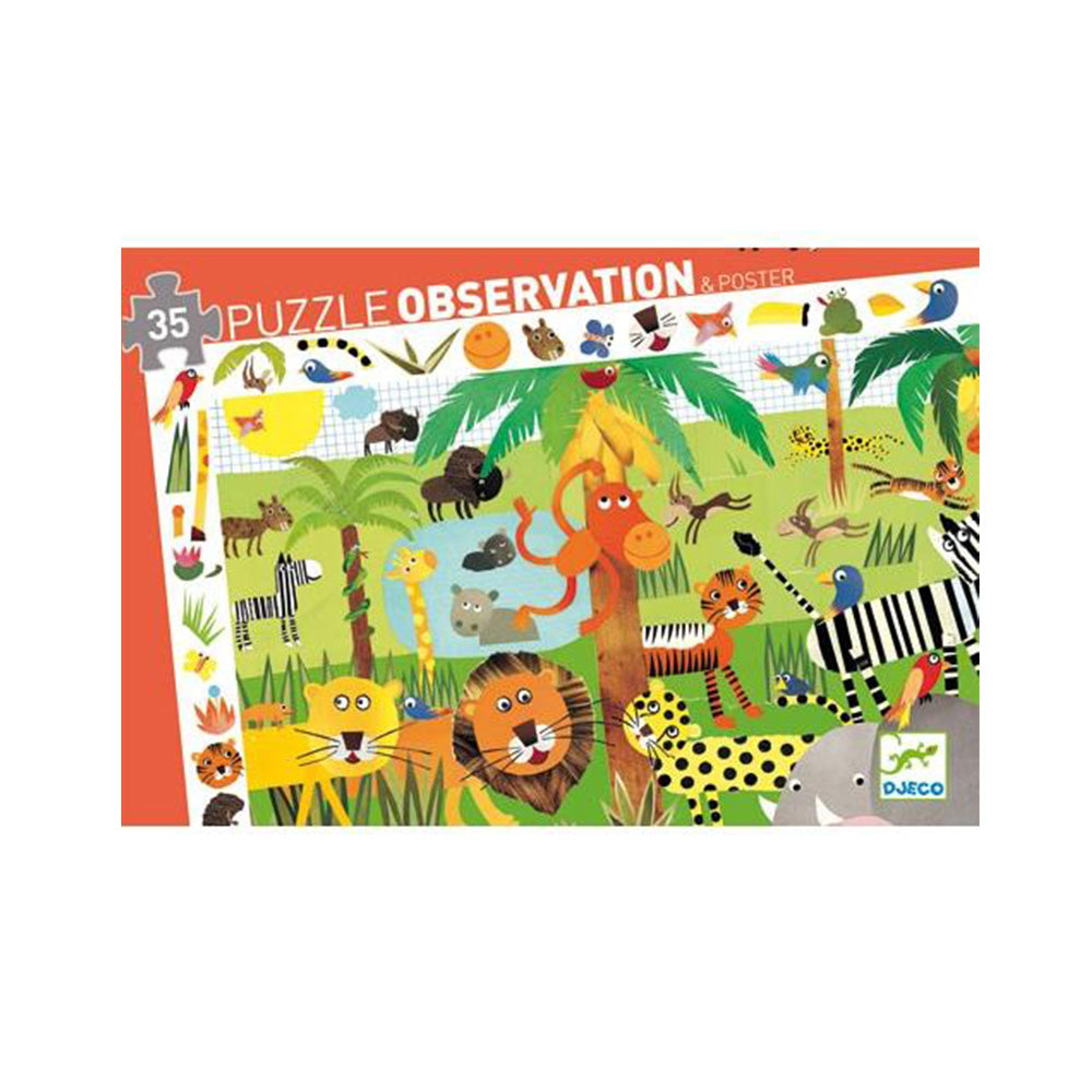 Djeco Puzzle Παρατήρησης Η Ζούγκλα FSC Mix – 35 Τεμάχια