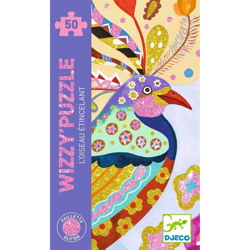 Djeco Puzzle Twist Παγωνι Με Glitter 50Pcs