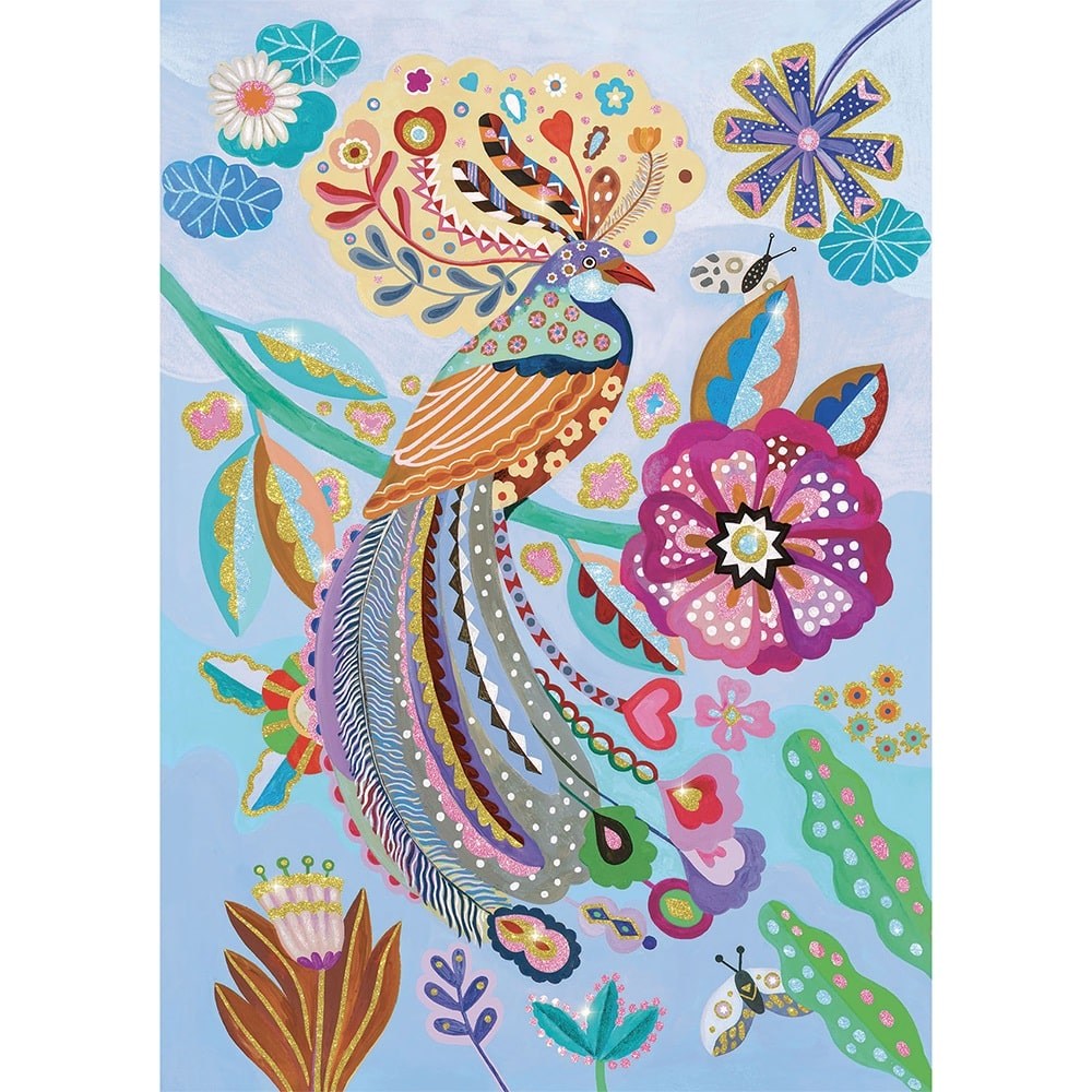 Djeco Puzzle Twist Παγωνι Με Glitter 50Pcs