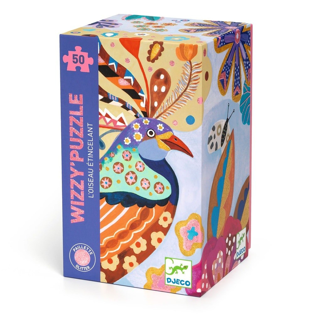 Djeco Puzzle Twist Παγωνι Με Glitter 50Pcs
