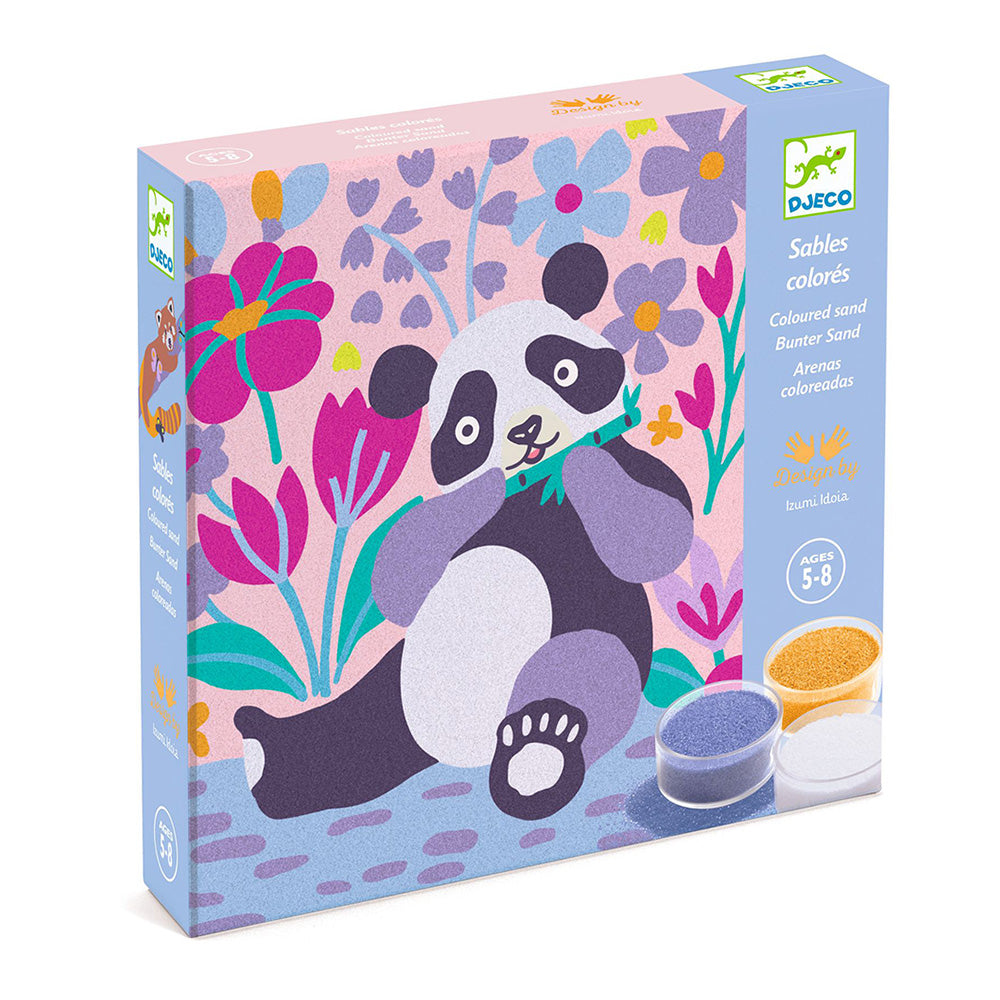 Djeco Χρωματίζω με Άμμο Ζωάκια Panda – Σετ Δημιουργικής Απασχόλησης