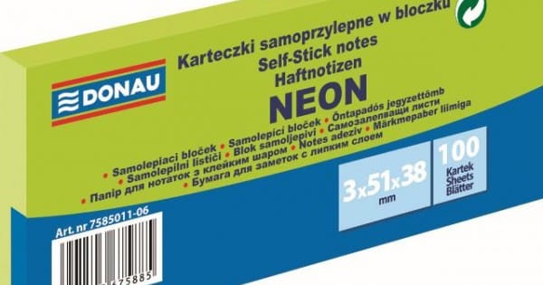 Donau Sticky Notes Neon Πρασινο 51Χ38Mm 100Pcs