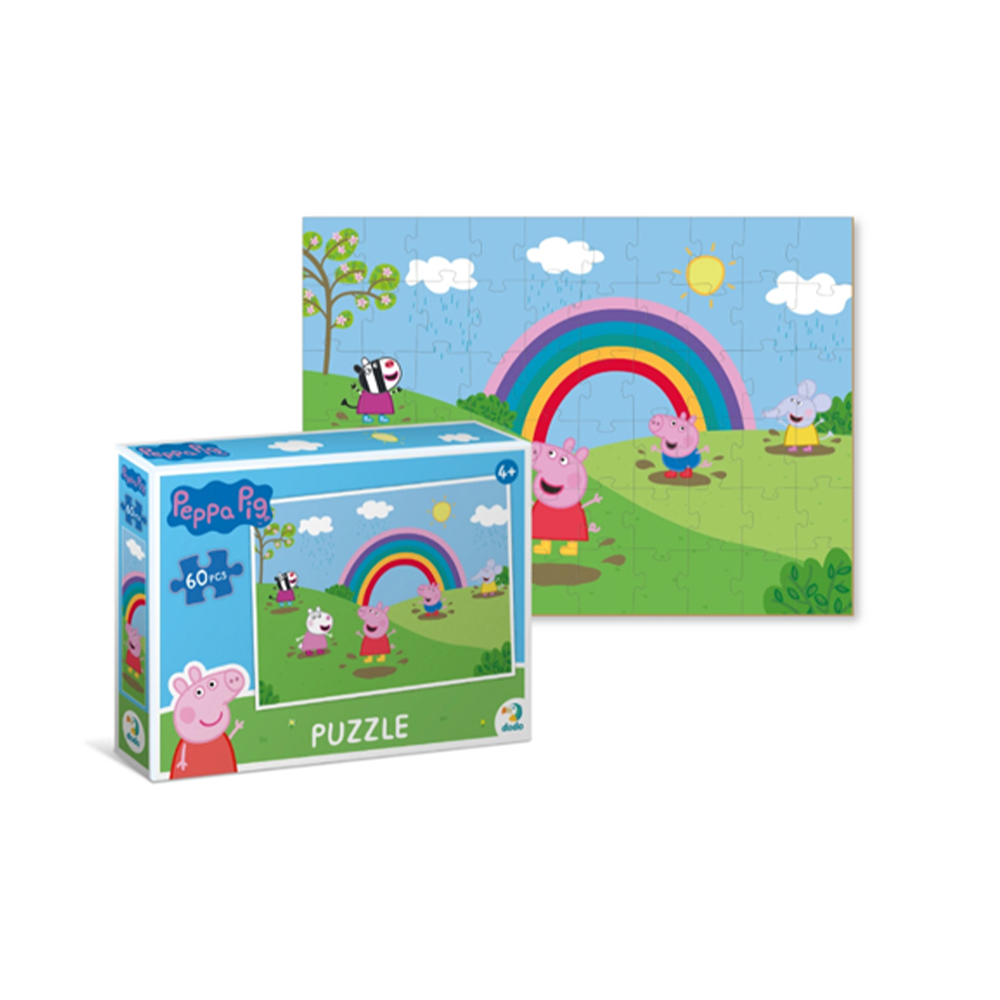 Dodo Puzzle Peppa Pig – Βροχή Και Ουράνιο Τόξο 60 Τμχ
