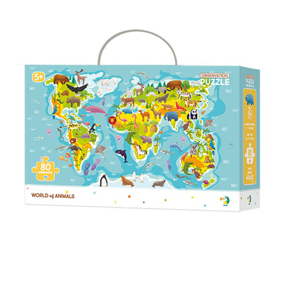 Dodo Puzzle Observation  World Of Animals – Χάρτης Παρατήρησης Ζώων 80 Τμχ