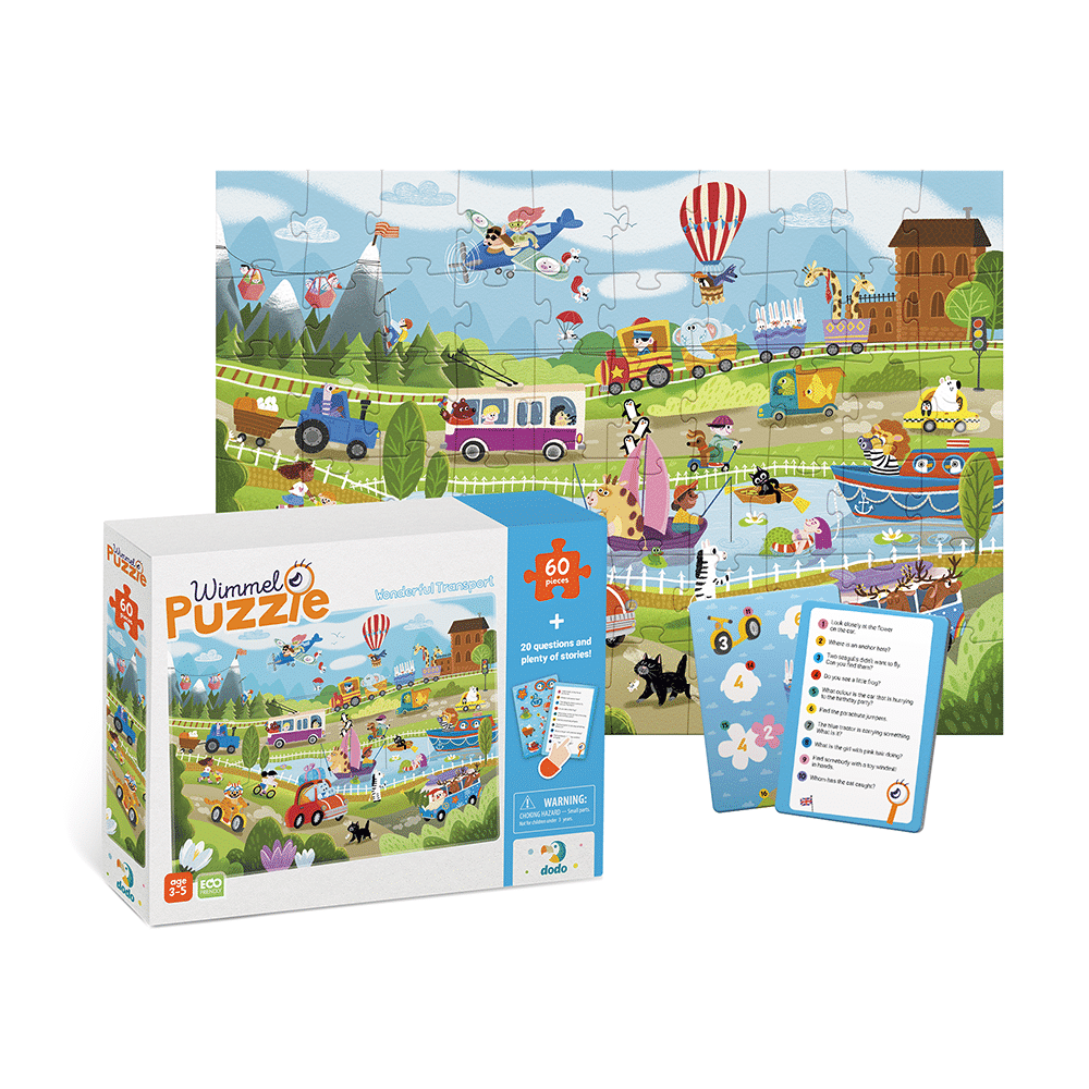 DodoDodo Puzzle Wonderful Transport – Μέσα Μεταφοράς 60 Τμχpapell.gr