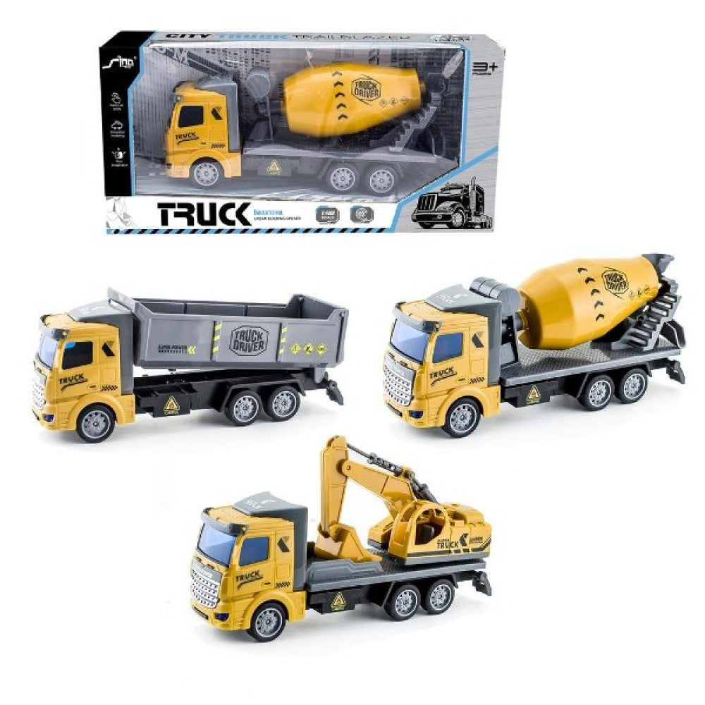 TrademarktΔομικό Όχημα Κίτρινο Pull Back 18 εκ 3 Σχέδια - 1 Τμχpapell.gr
