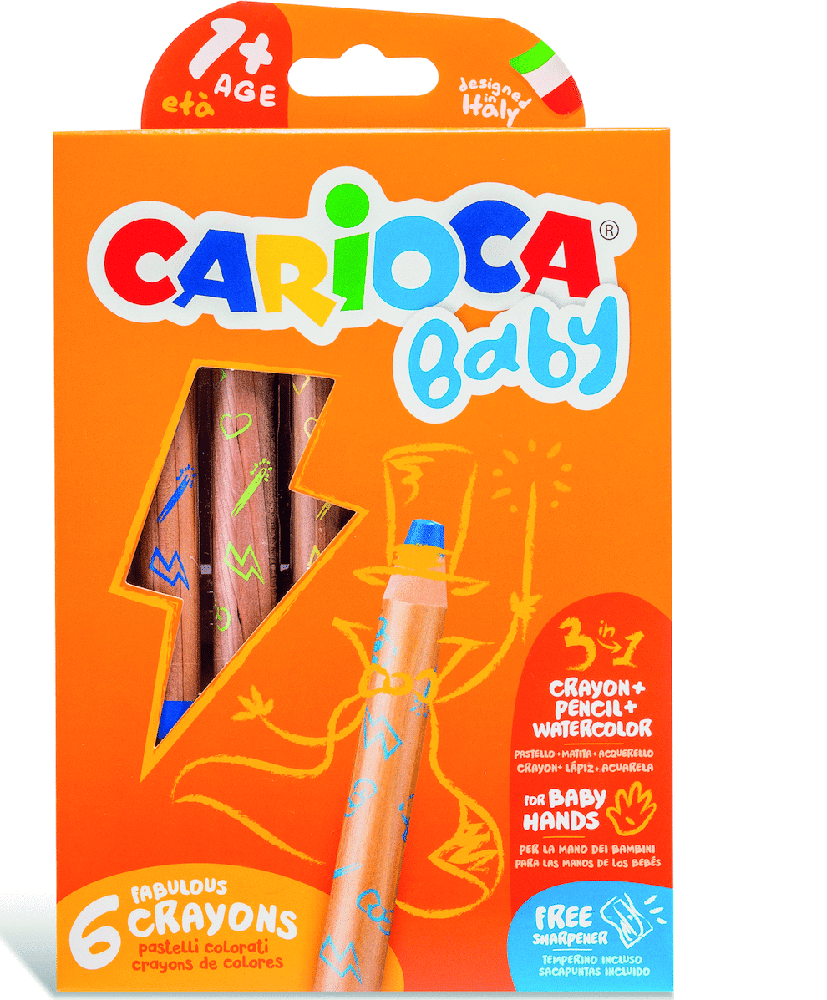 Carioca Baby 3 In 1 Crayon + Pencil Watercolor