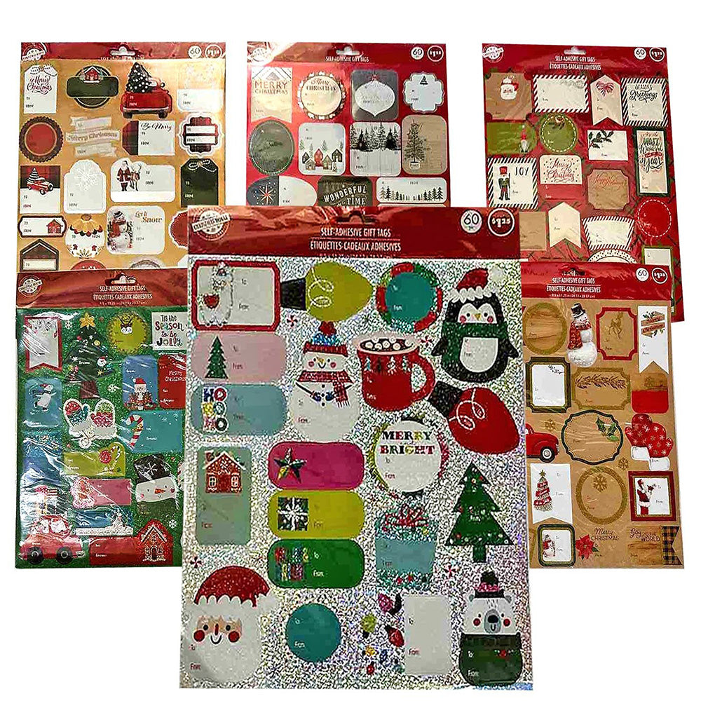 Ευχετήρια Αυτοκόλλητα Χριστουγέννων Για Δώρα 60τμχ 24x28,5εκ - 1τμχ 