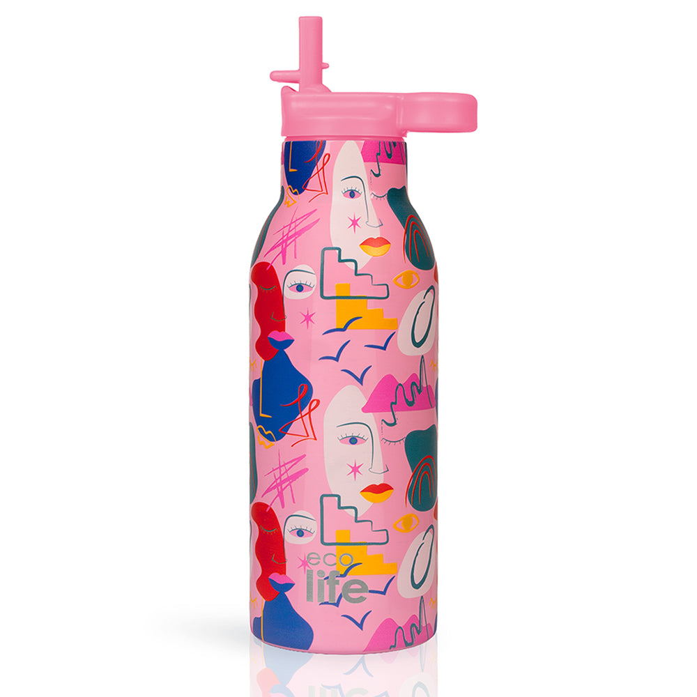 Ecolife Ανοξείδωτο Παγούρι Θερμός Faces 550ml