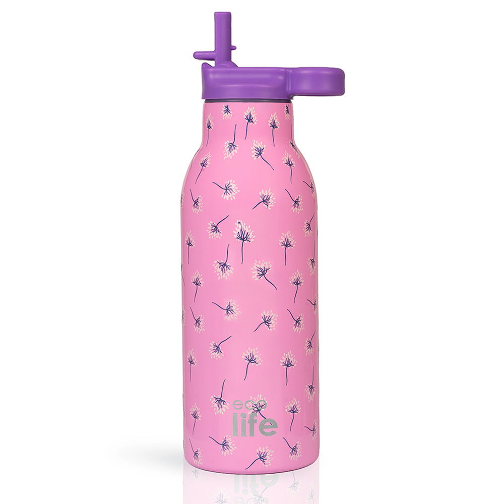 Ecolife Ανοξείδωτο Παγούρι Θερμός Pink Dandellion 550ml