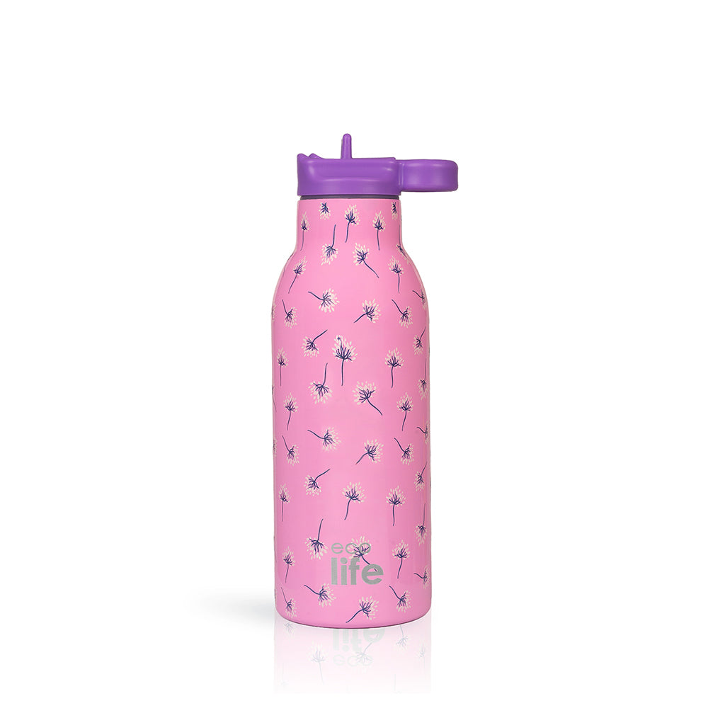 Ecolife Ανοξείδωτο Παγούρι Θερμός Pink Dandellion 550ml