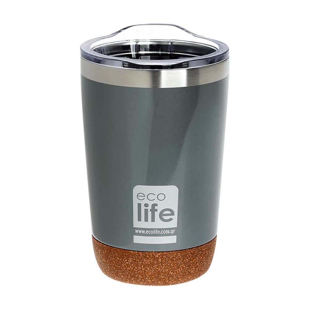 EcolifeEcolife Coffee Thermos Light Grey Με Διάφανο Καπάκι 370mlpapell.gr