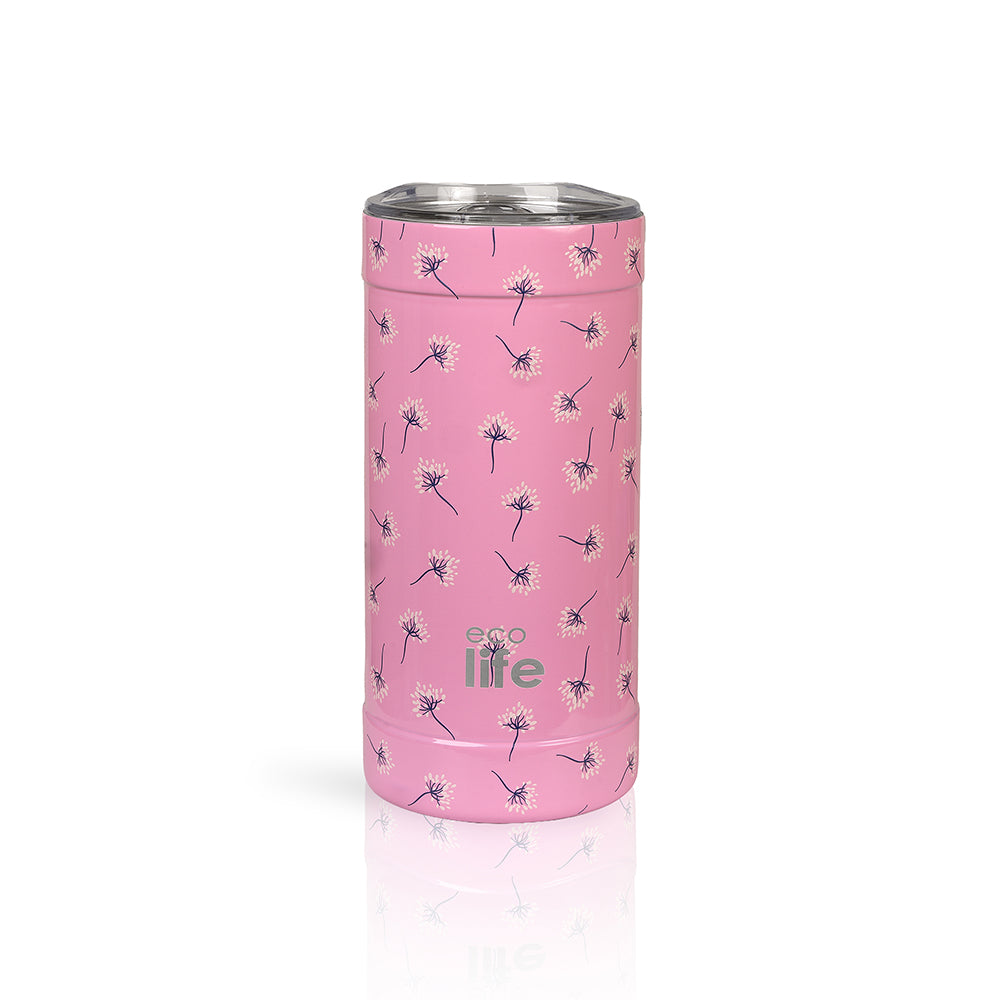 Ecolife Coffee Θερμός Ανοξείδωτο Pink Dandelion με Καλαμάκι 500ml