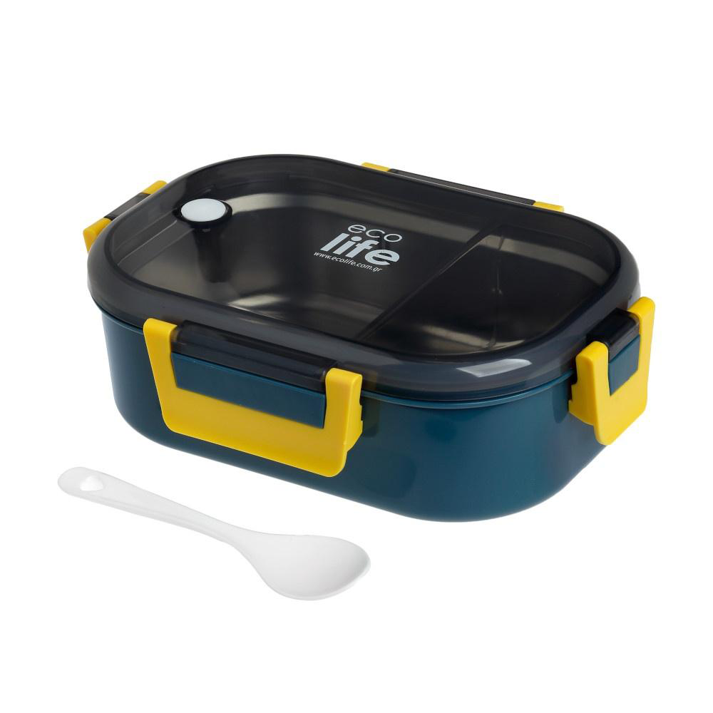 Ecolife Φαγητοδοχείο Με Χώρισμα Μπλε 900 ml