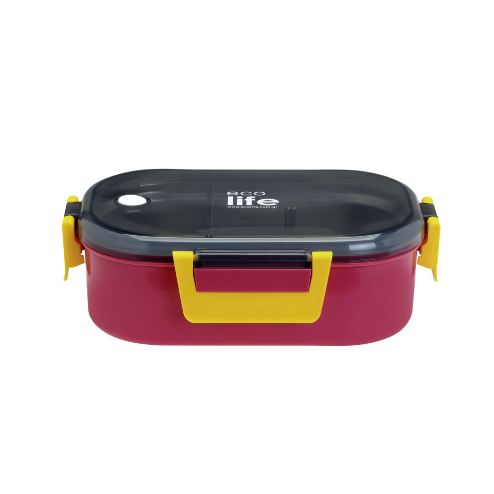 Ecolife Φαγητοδοχείο Με Χώρισμα  Deep Rose 900 ml