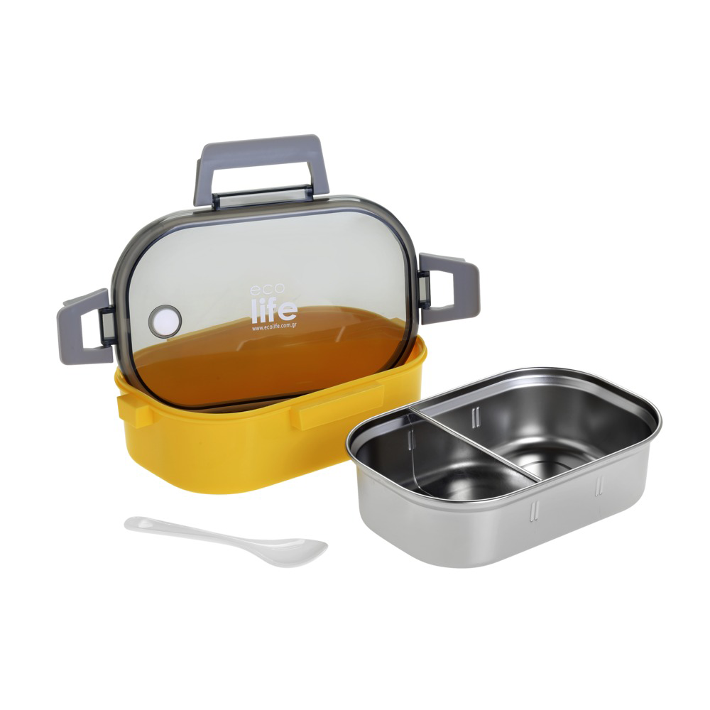 EcolifeEcolife Φαγητοδοχείο Με Χώρισμα  Κίτρινο 900 mlpapell.gr