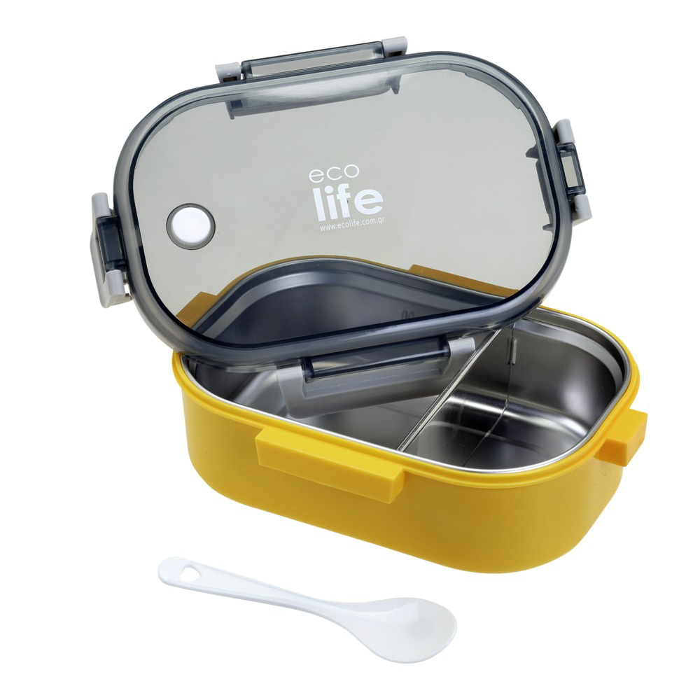 EcolifeEcolife Φαγητοδοχείο Με Χώρισμα  Κίτρινο 900 mlpapell.gr