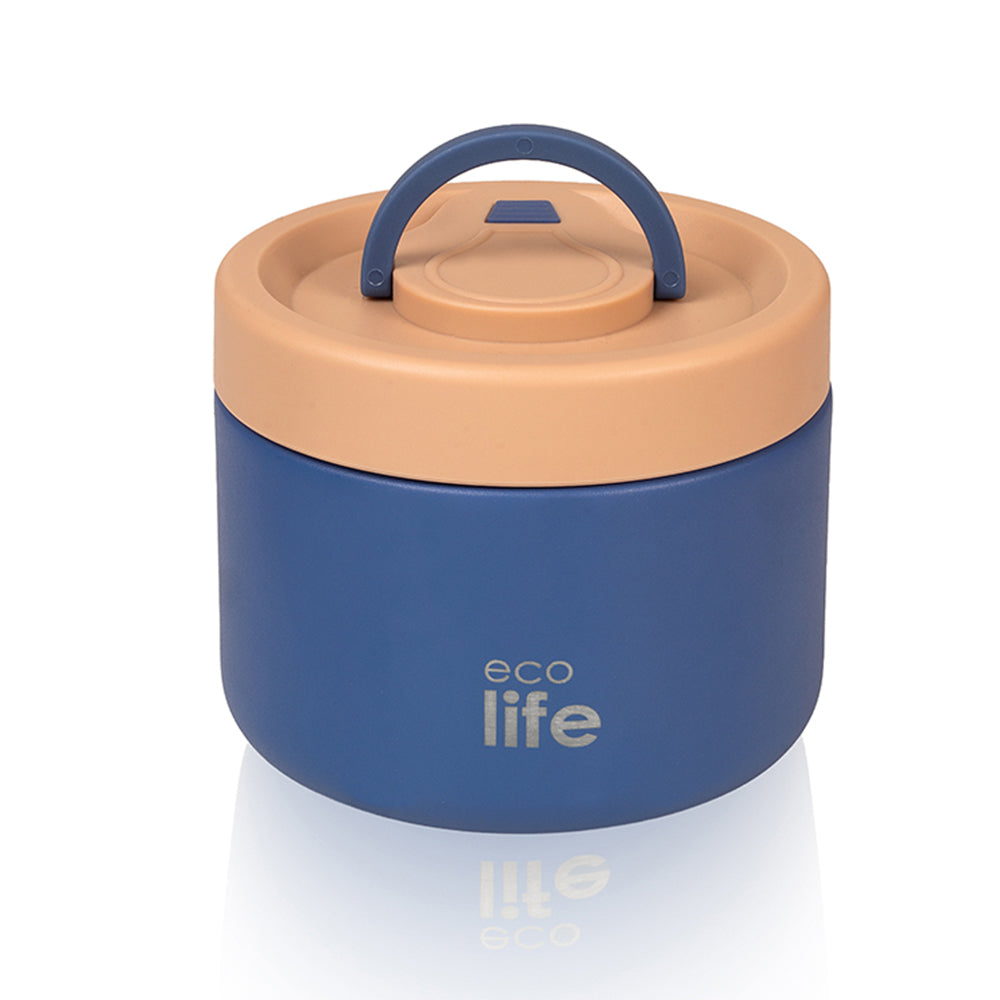 Ecolife Φαγητοδοχείο Θερμός Στρόγγυλο Μπλε 650 ml