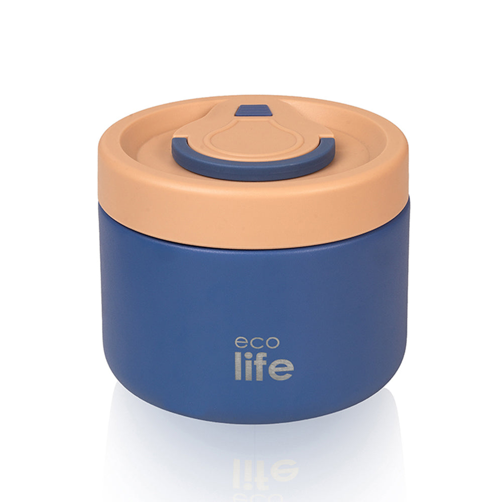 Ecolife Φαγητοδοχείο Θερμός Στρόγγυλο Μπλε 650 ml