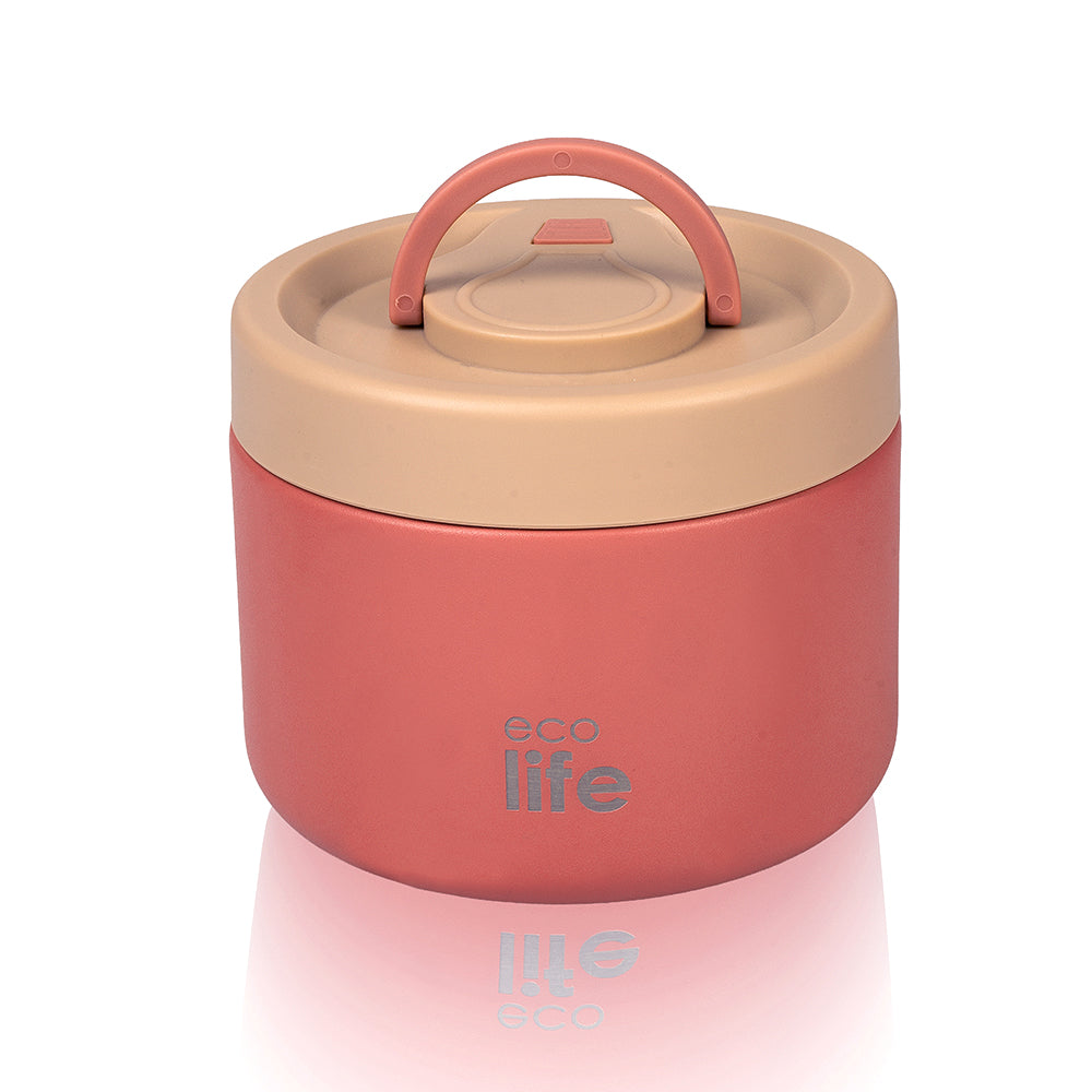 Ecolife Φαγητοδοχείο Θερμός Στρόγγυλο Ροζ 650 ml