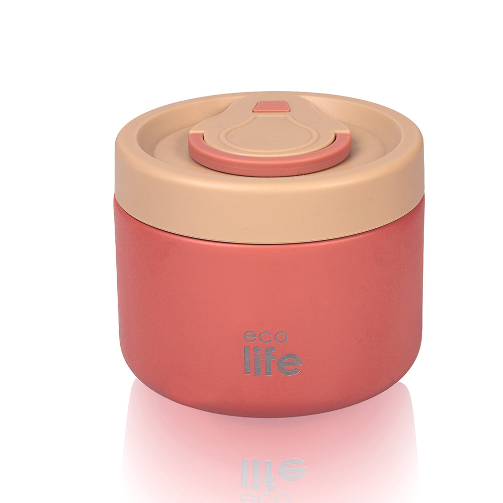 Ecolife Φαγητοδοχείο Θερμός Στρόγγυλο Ροζ 650 ml