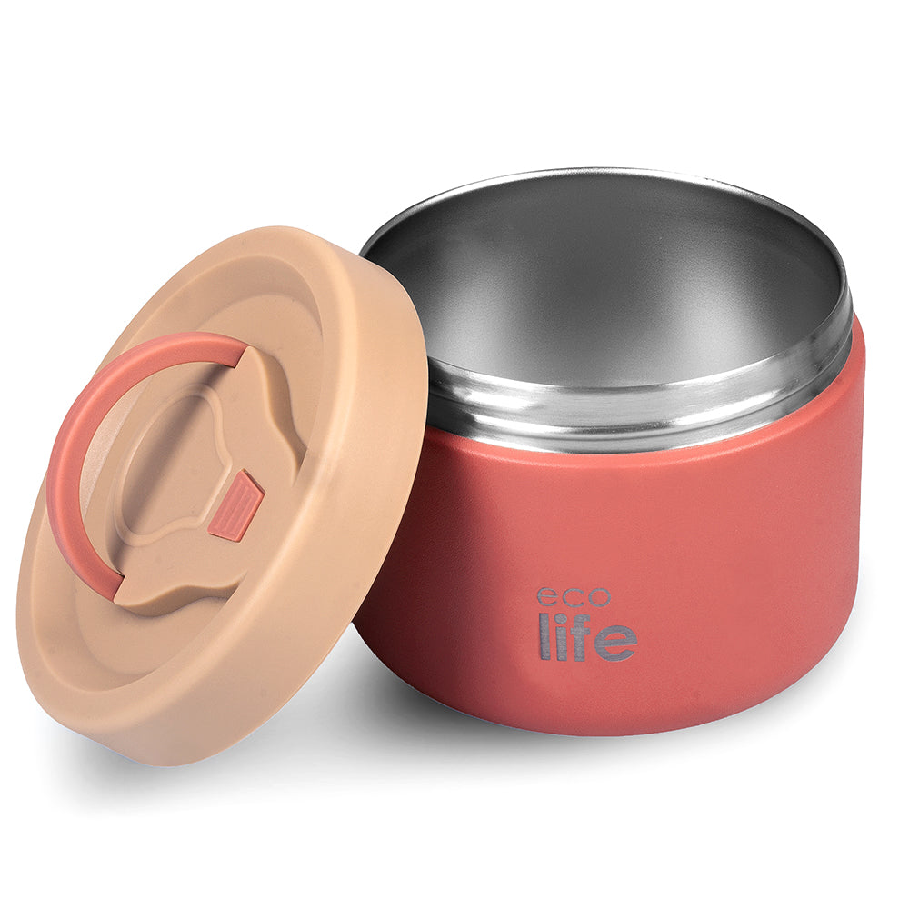 Ecolife Φαγητοδοχείο Θερμός Στρόγγυλο Ροζ 650 ml
