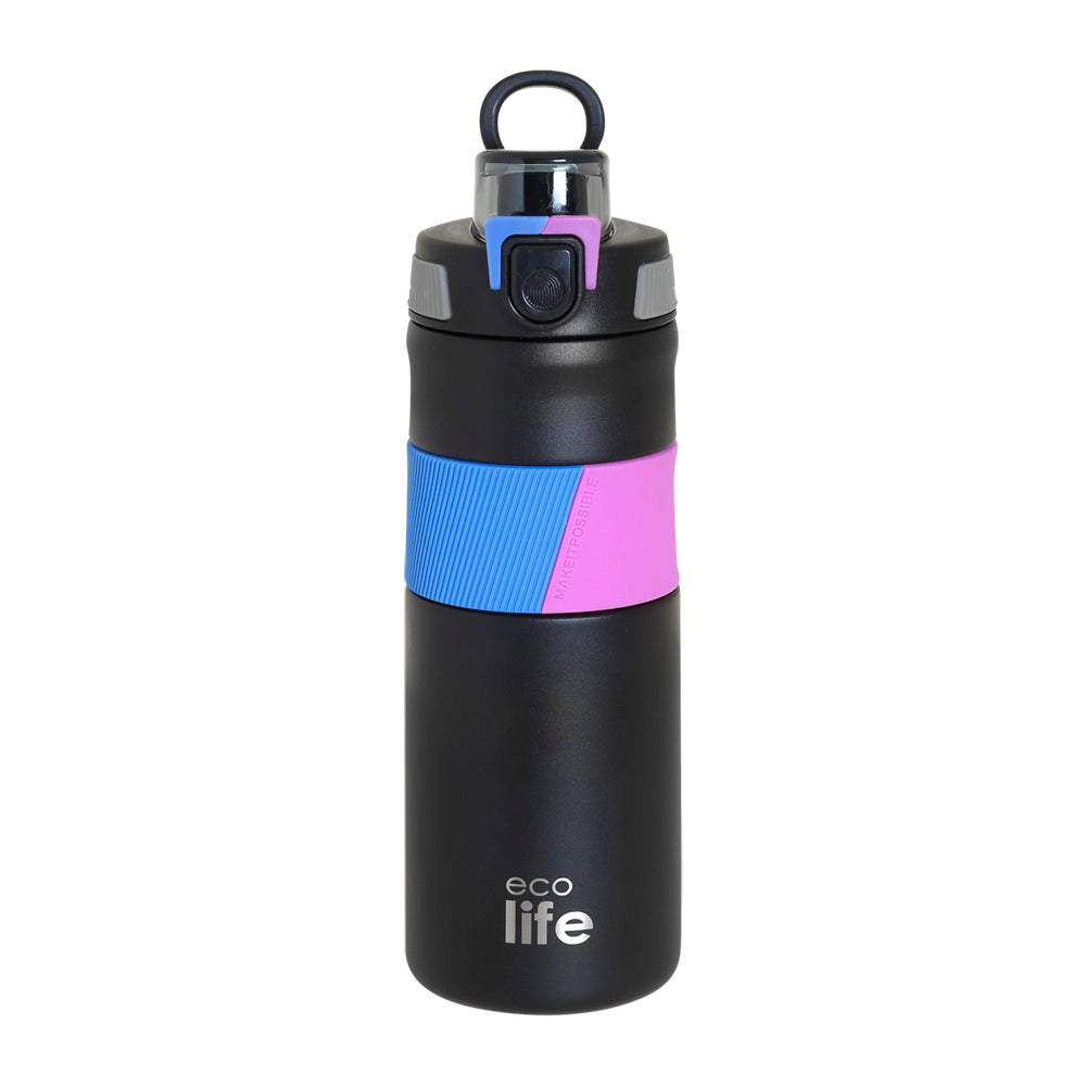 Ecolife Μεταλλικό Μπουκάλι Θερμός Black 550 ml
