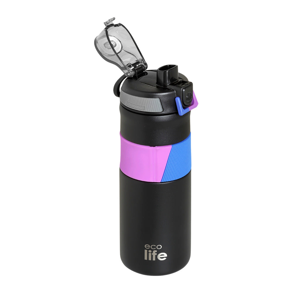 Ecolife Μεταλλικό Μπουκάλι Θερμός Black 550 ml