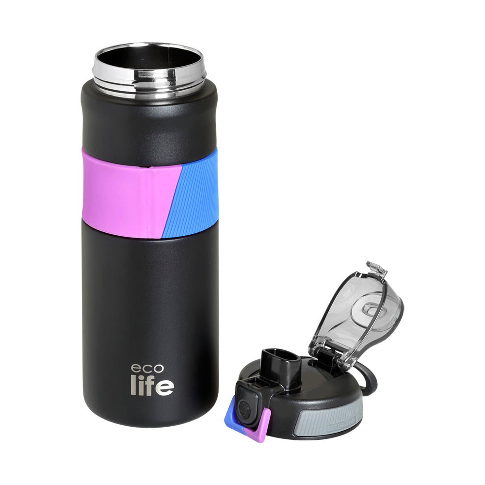 Ecolife Μεταλλικό Μπουκάλι Θερμός Black 550 ml