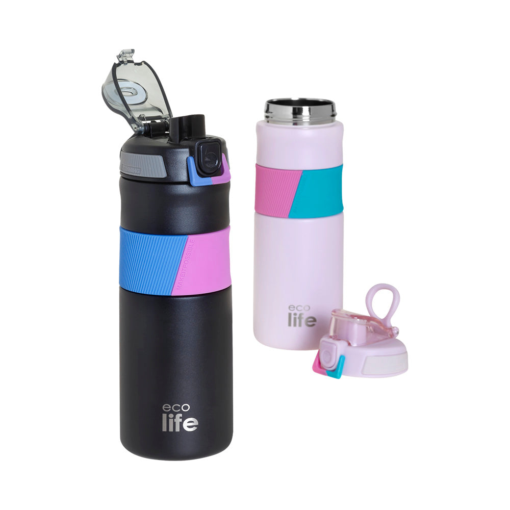 Ecolife Μεταλλικό Μπουκάλι Θερμός Black 550 ml