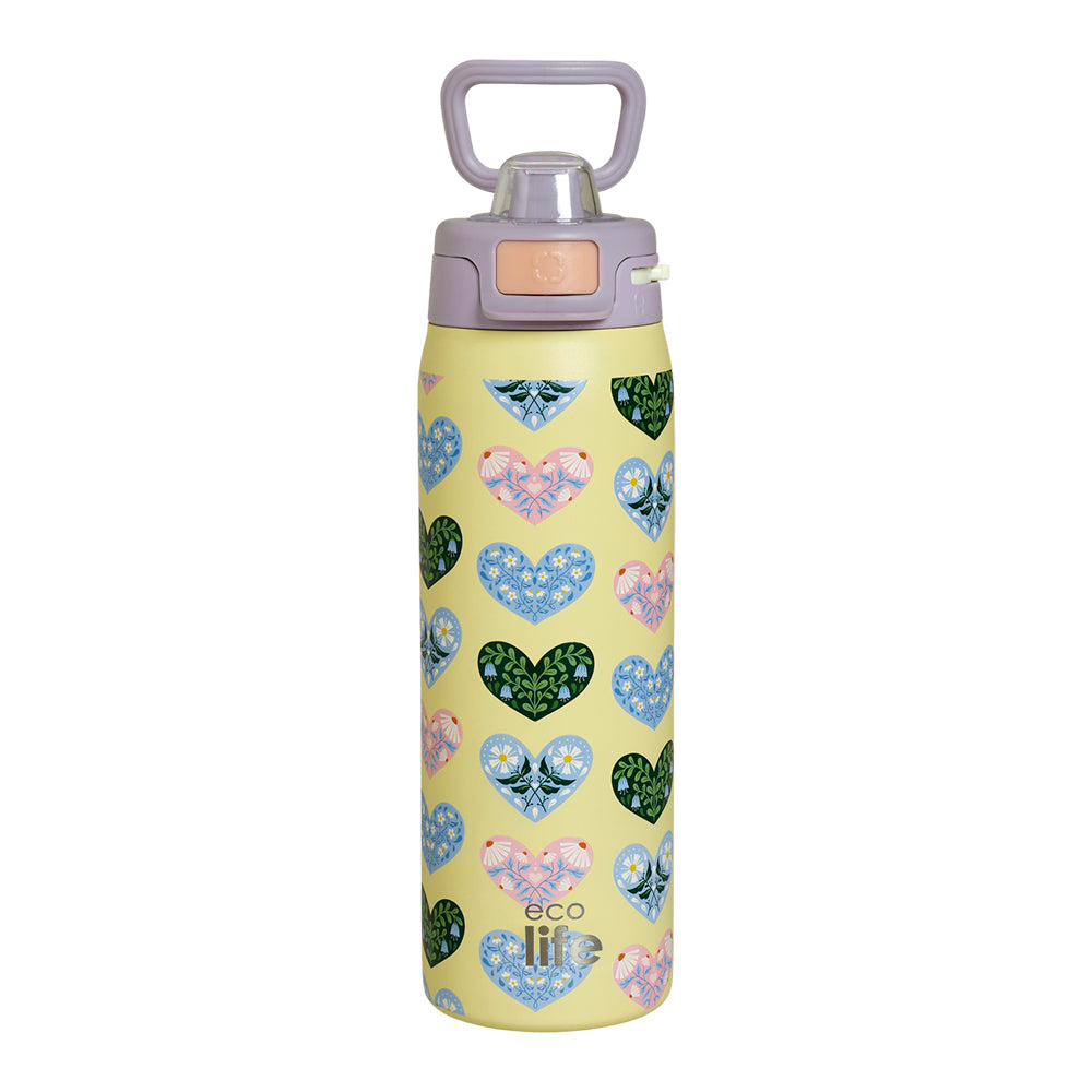 Ecolife Μεταλλικό Μπουκάλι Θερμός Blossom Hearts 650 ml