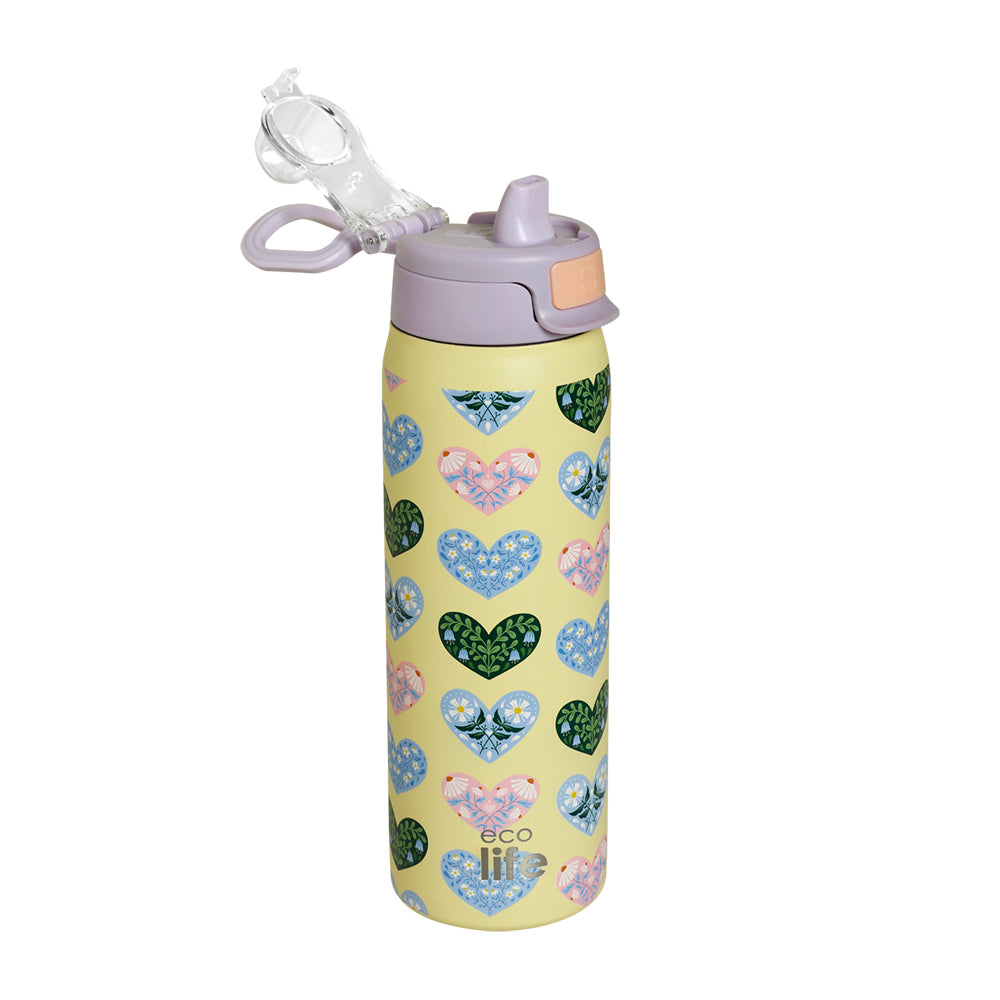 Ecolife Μεταλλικό Μπουκάλι Θερμός Blossom Hearts 650 ml