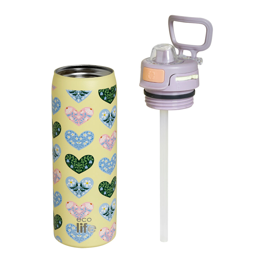Ecolife Μεταλλικό Μπουκάλι Θερμός Blossom Hearts 650 ml