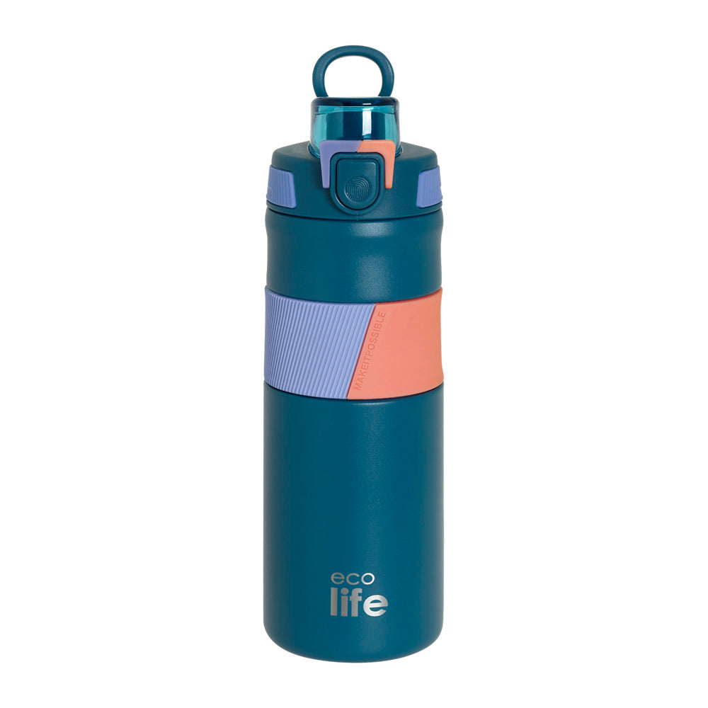 Ecolife Μεταλλικό Μπουκάλι Θερμός Blue 550 ml