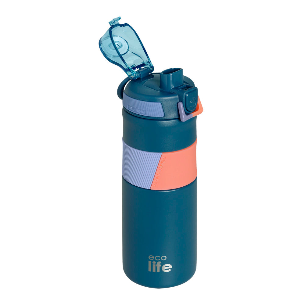 Ecolife Μεταλλικό Μπουκάλι Θερμός Blue 550 ml