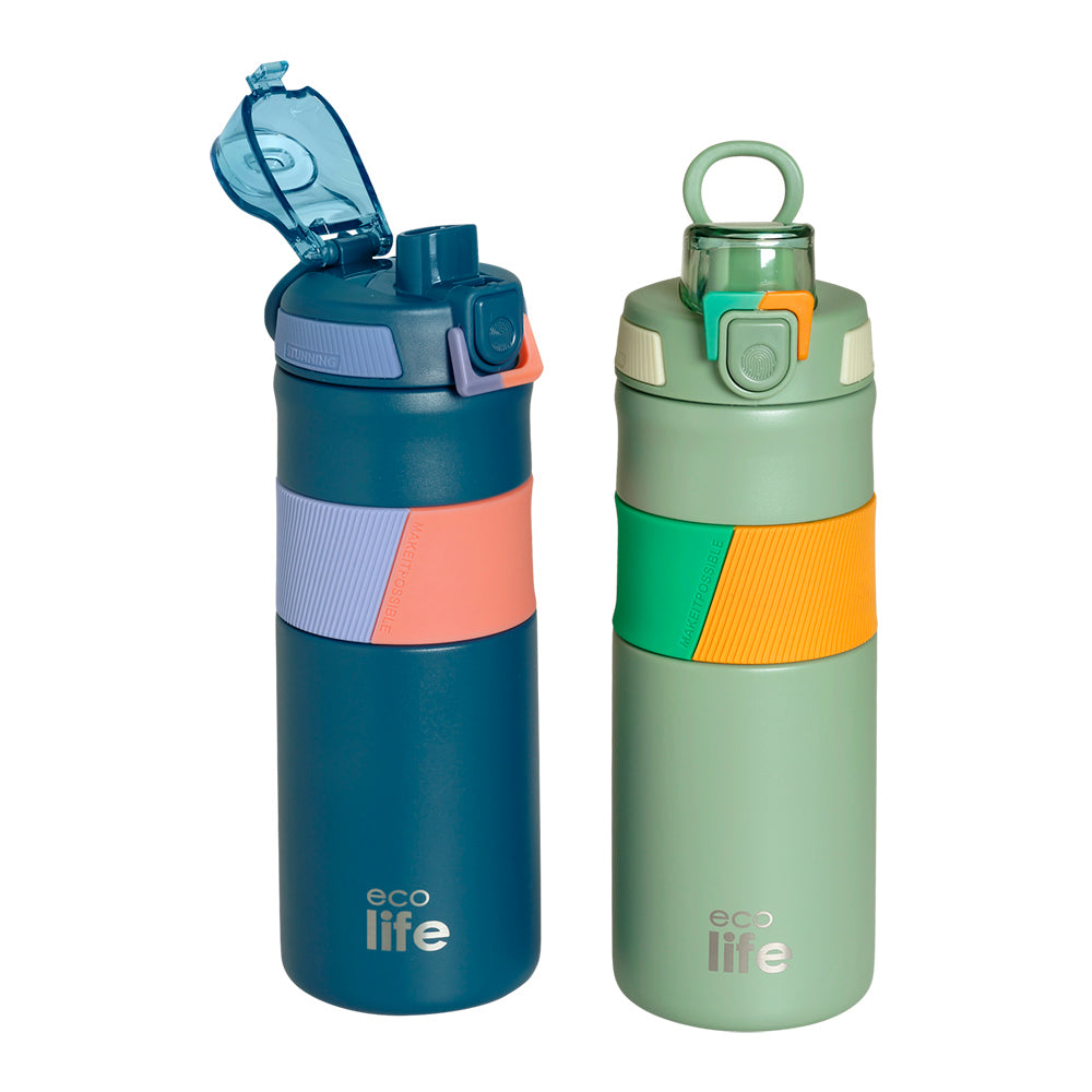 Ecolife Μεταλλικό Μπουκάλι Θερμός Blue 550 ml