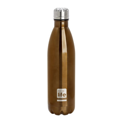 Ecolife Μεταλλικό Μπουκάλι Θερμός Μπρονζέ 750 ml