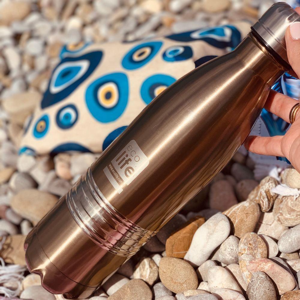 Ecolife Μεταλλικό Μπουκάλι Θερμός Μπρονζέ 750 ml