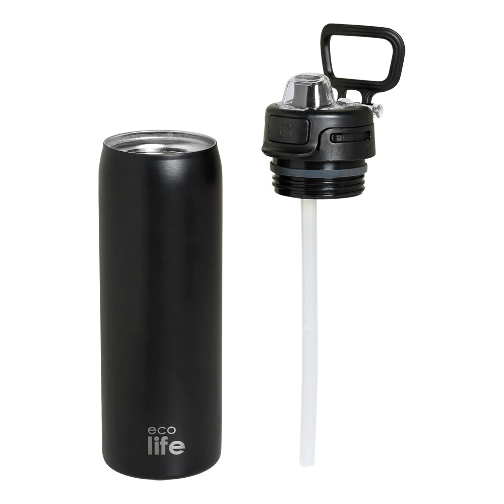 Ecolife Μεταλλικό Μπουκάλι Θερμός Deep Black 650 ml