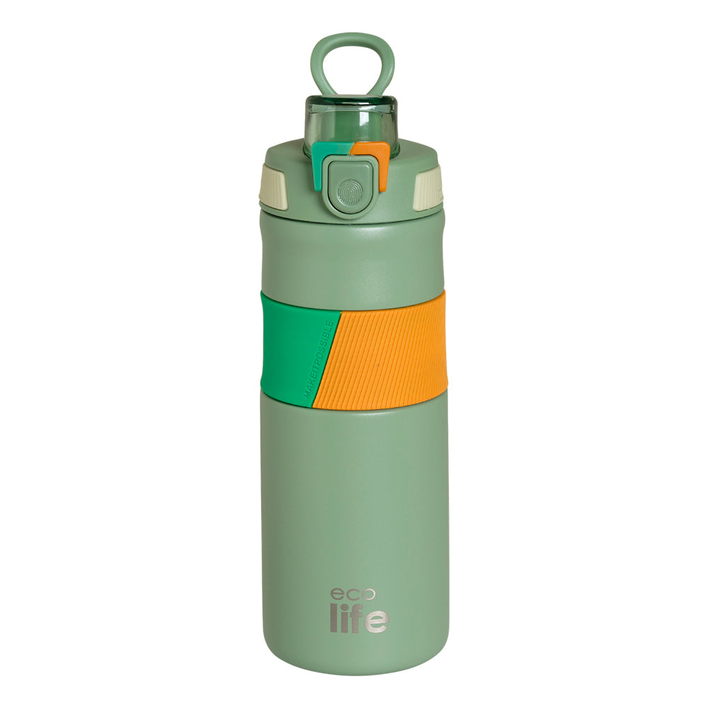 Ecolife Μεταλλικό Μπουκάλι Θερμός Green 550 ml