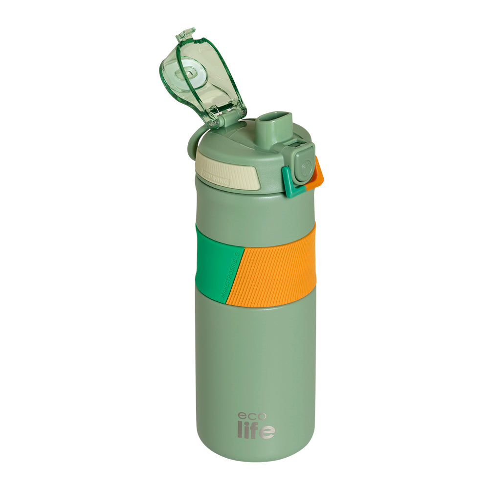 Ecolife Μεταλλικό Μπουκάλι Θερμός Green 550 ml