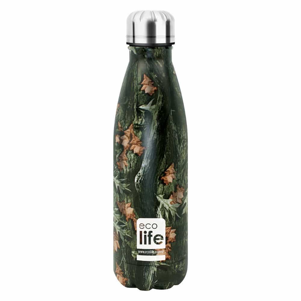 Ecolife Μεταλλικό Μπουκάλι Θερμός Leaves 500 ml